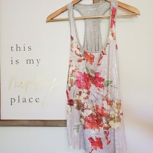 Express Floral Sequin Tank Size Small